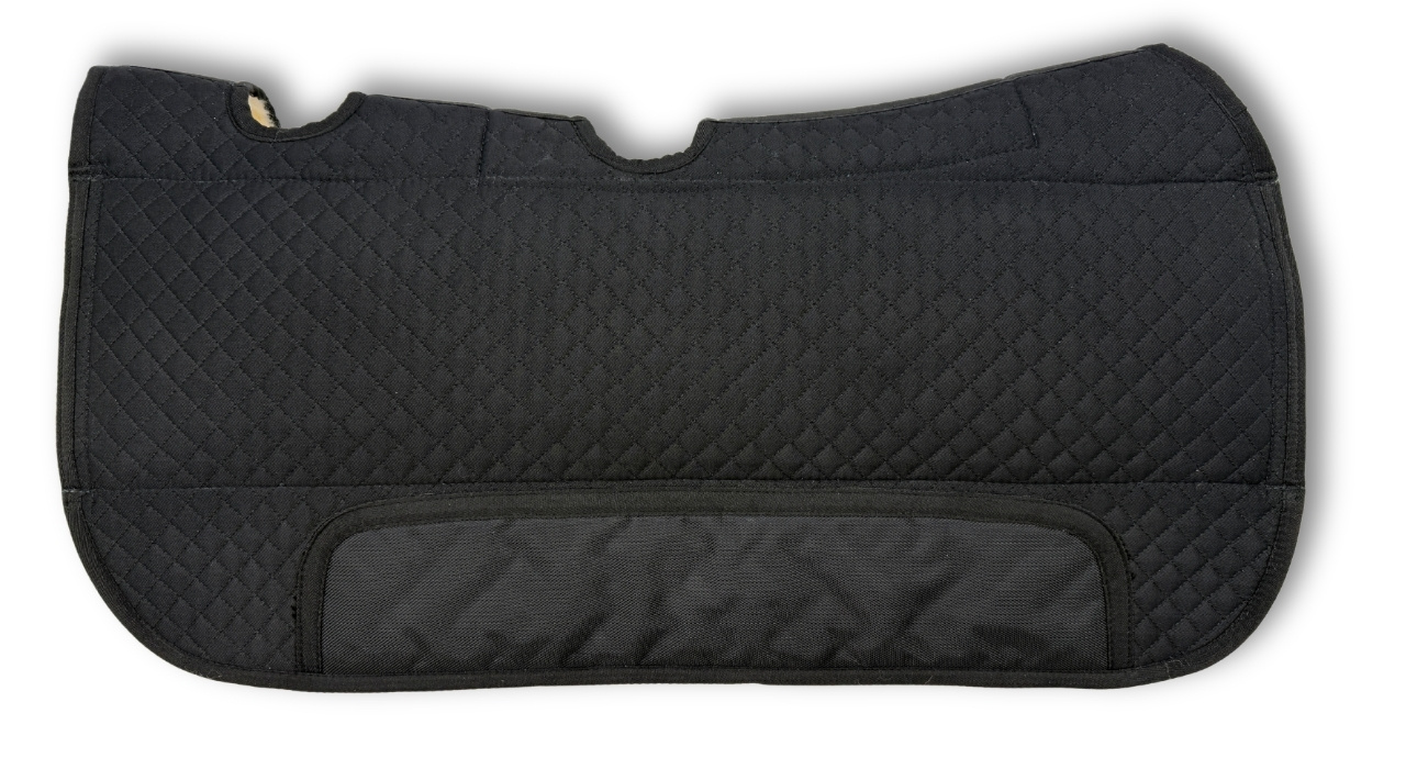 Premium aufpolster Western Lammfellpad schwarz, anatomisch