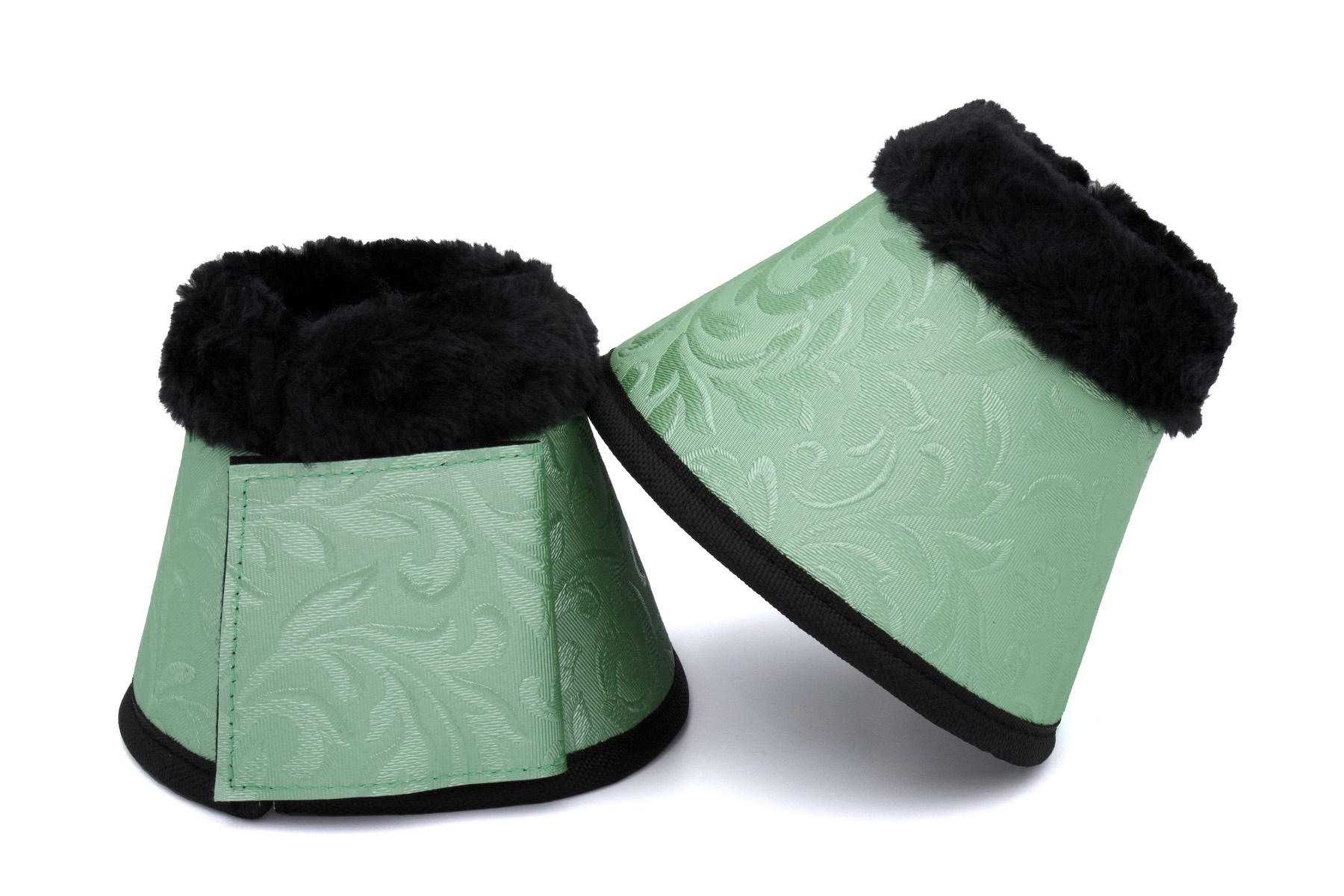 hufglocken-flower-gruen-33rad3 Hufglocken mit Fellrand, light green, Springglocken