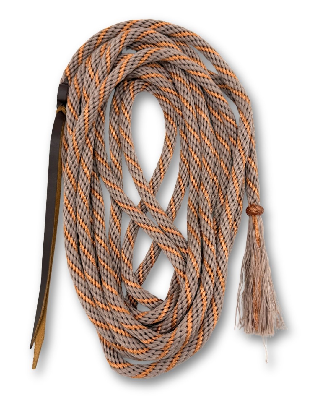 Nylon Mecate Zügel beige-rosegold, super soft
