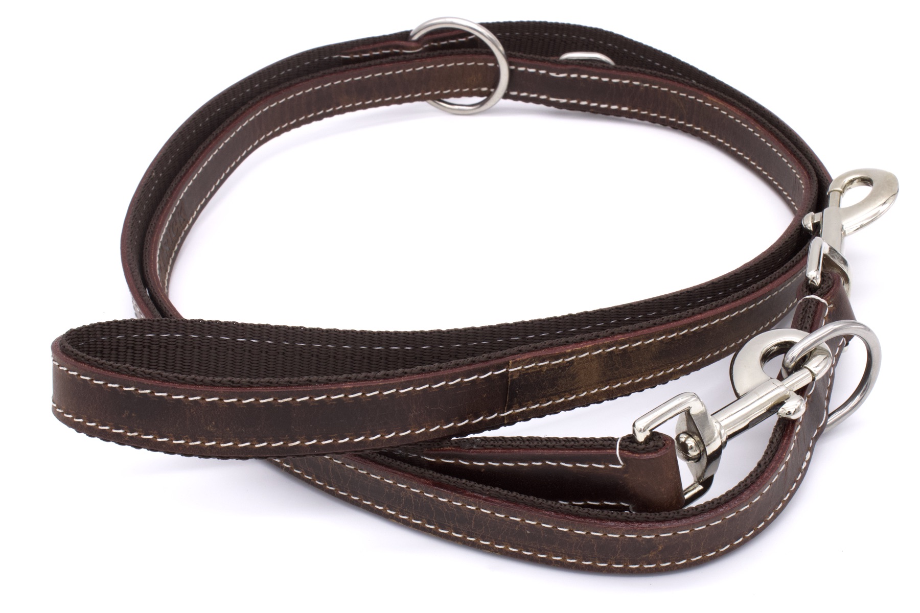 Vintage Hundehalsband mit Kragen aus Echtleder mit passender Hundeleine