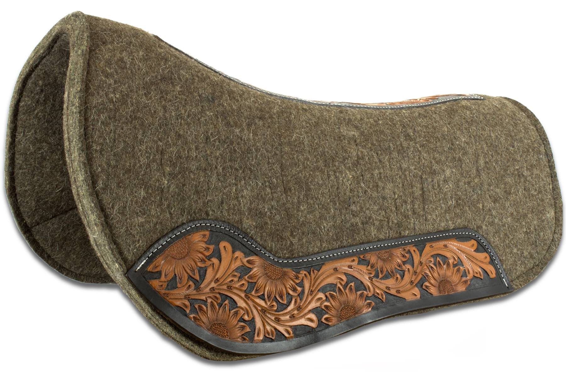 Extra breites Westernpad Wollfilz mit Punzierung Round Skirt 74 cm x 89 cm