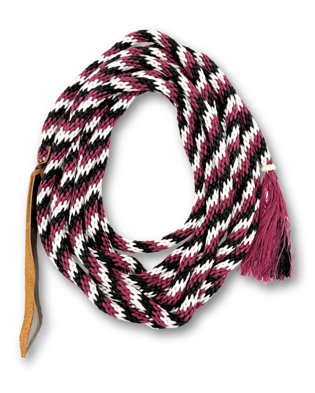 Nylon Mecate, schwarz-weiß-burgundy