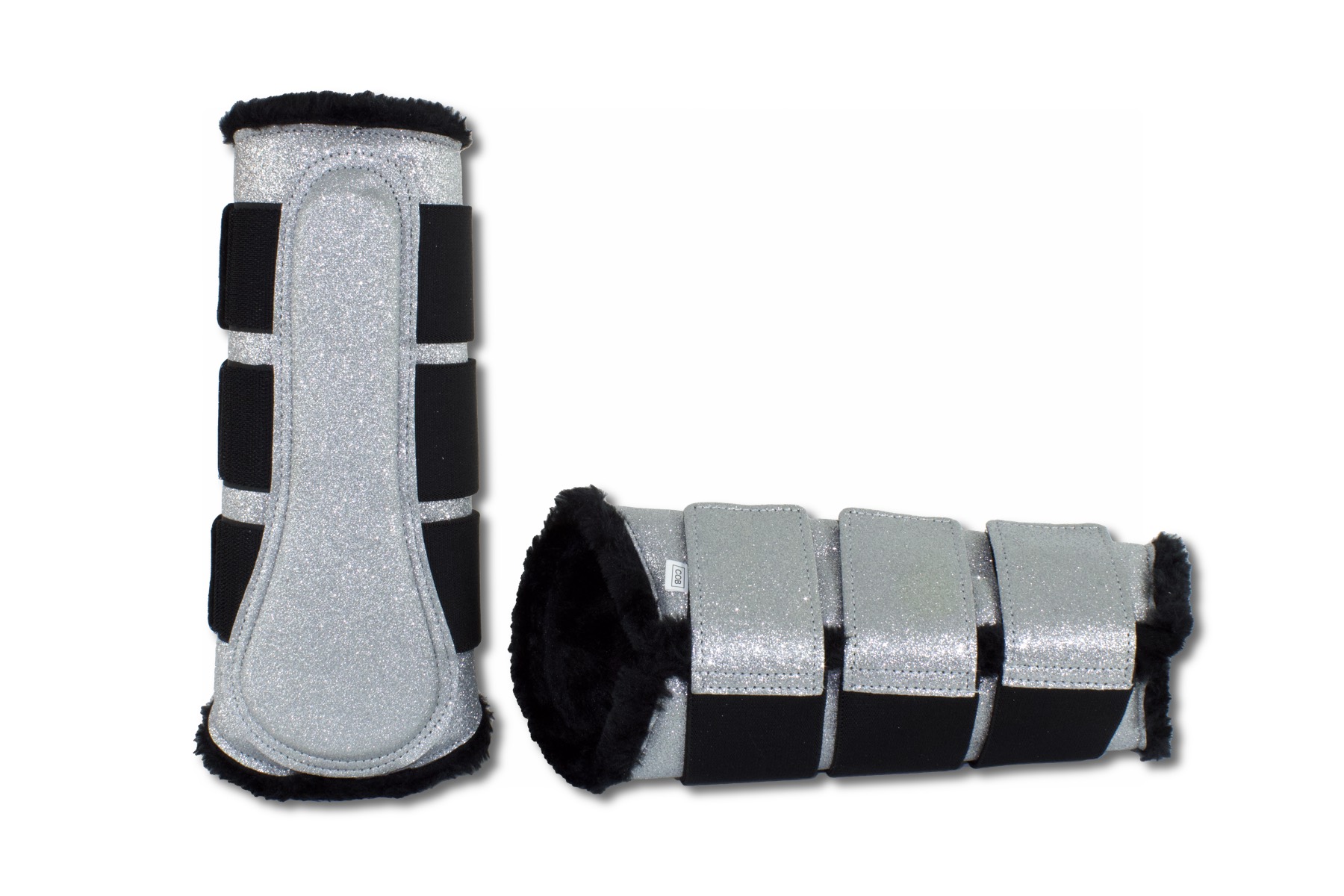 gamaschen-weiss-silber-2ef8j3 Glitzer Gamaschen, weiß/silber, Dressurgamaschen