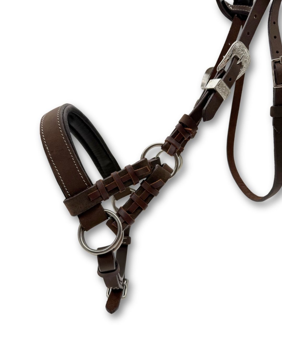 Western Sidepull dunkelbraun super soft Zweiohr Kopfstück 