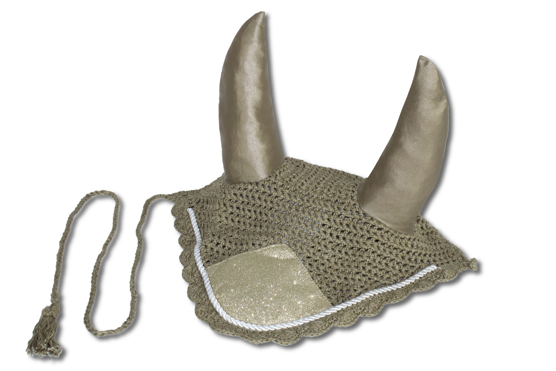 fliegenhaube-champagner-glitzer-af3ad Fliegenmütze, Fliegenhaube Glitzer champagner