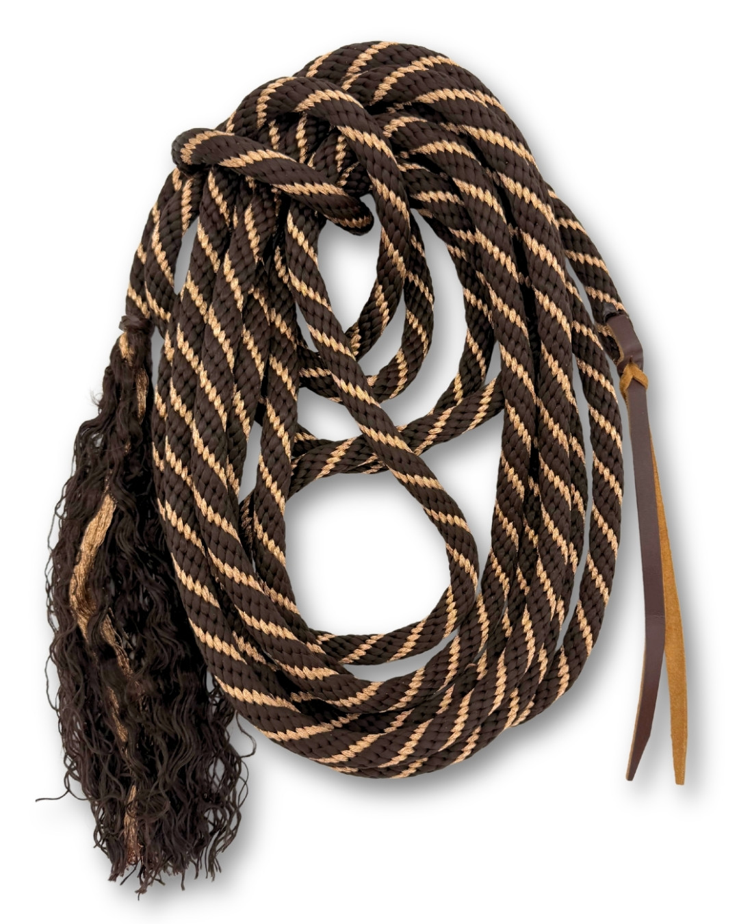 Nylon Mecate Zügel braun-rosegold, soft