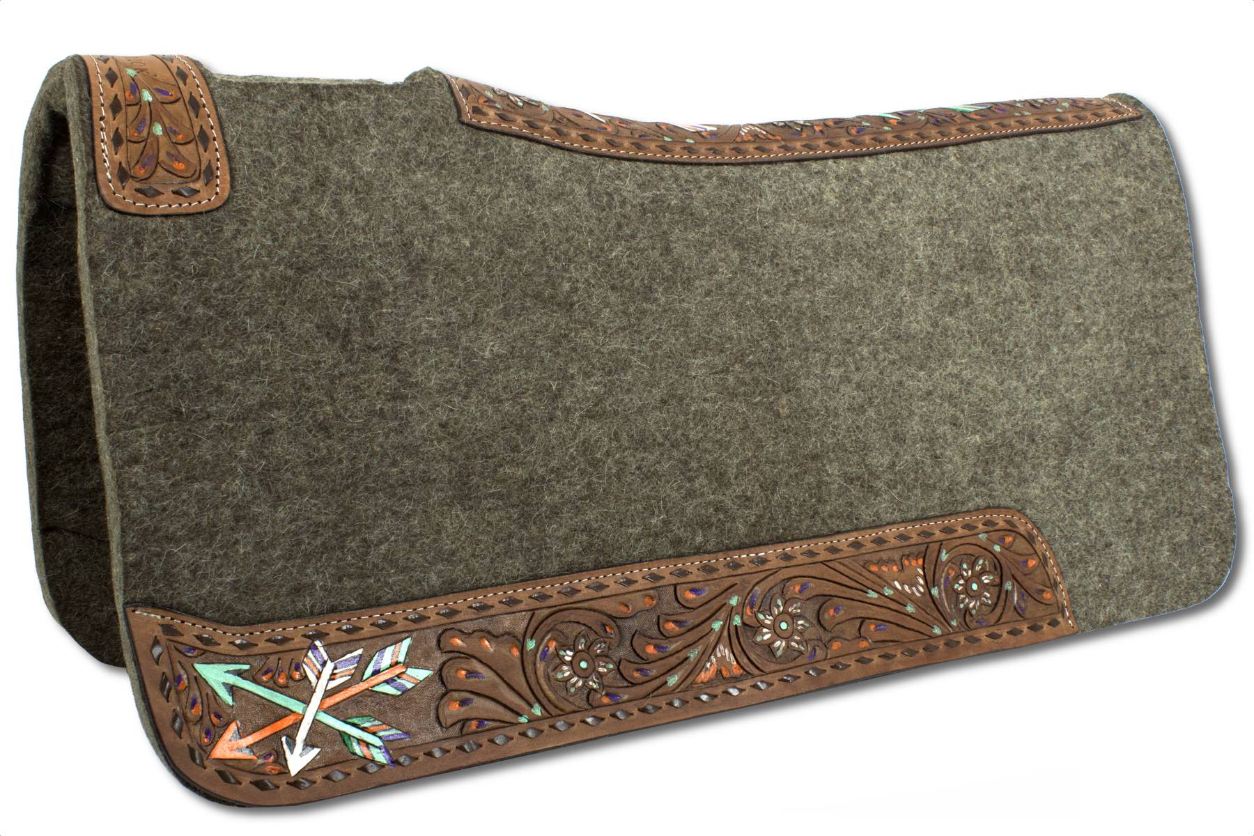 westernpad-square-pfeil1-v5z83jd Westernpad Wollfilz mit punzierten Blumen und Pfeilen square Show