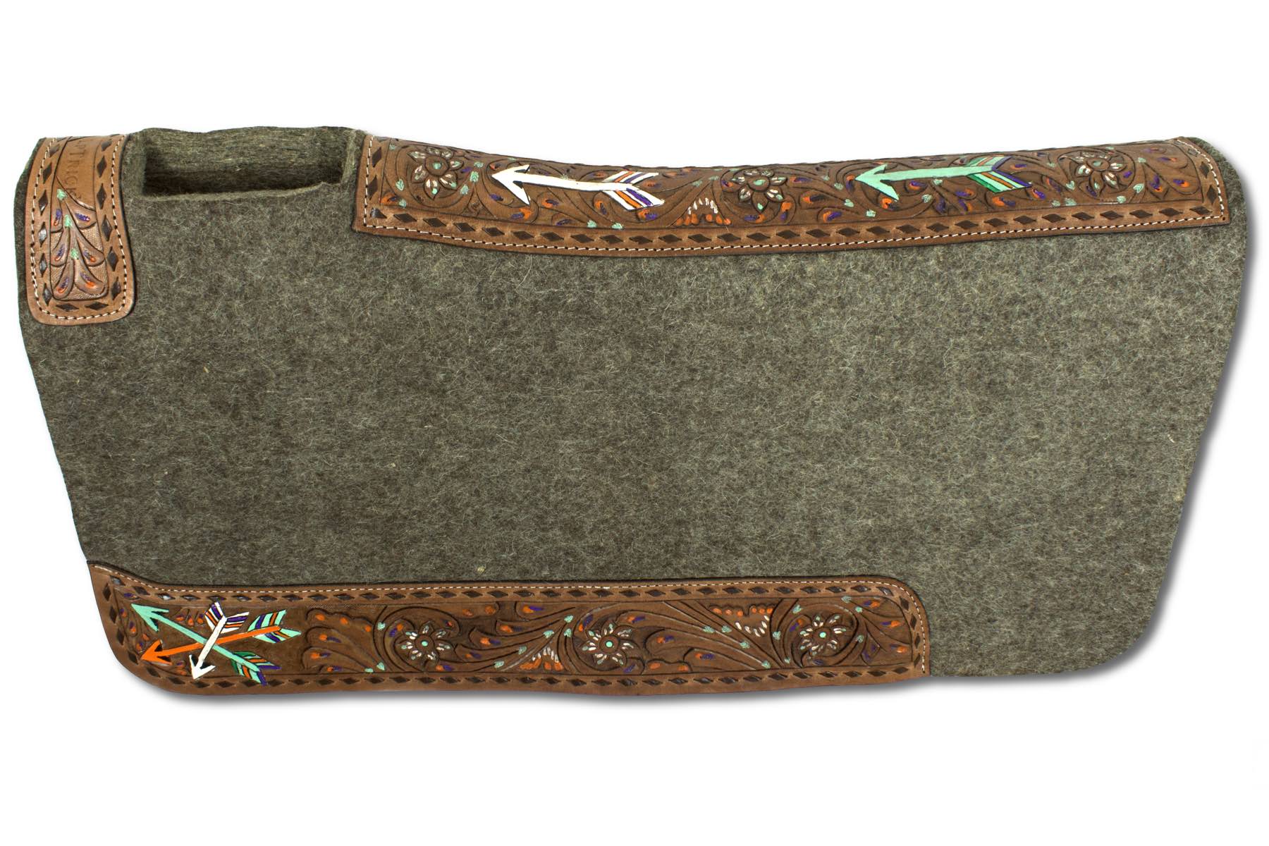 westernpad-pfeil-up-aif4hi8f Westernpad Wollfilz mit punzierten Blumen und Pfeilen square Show