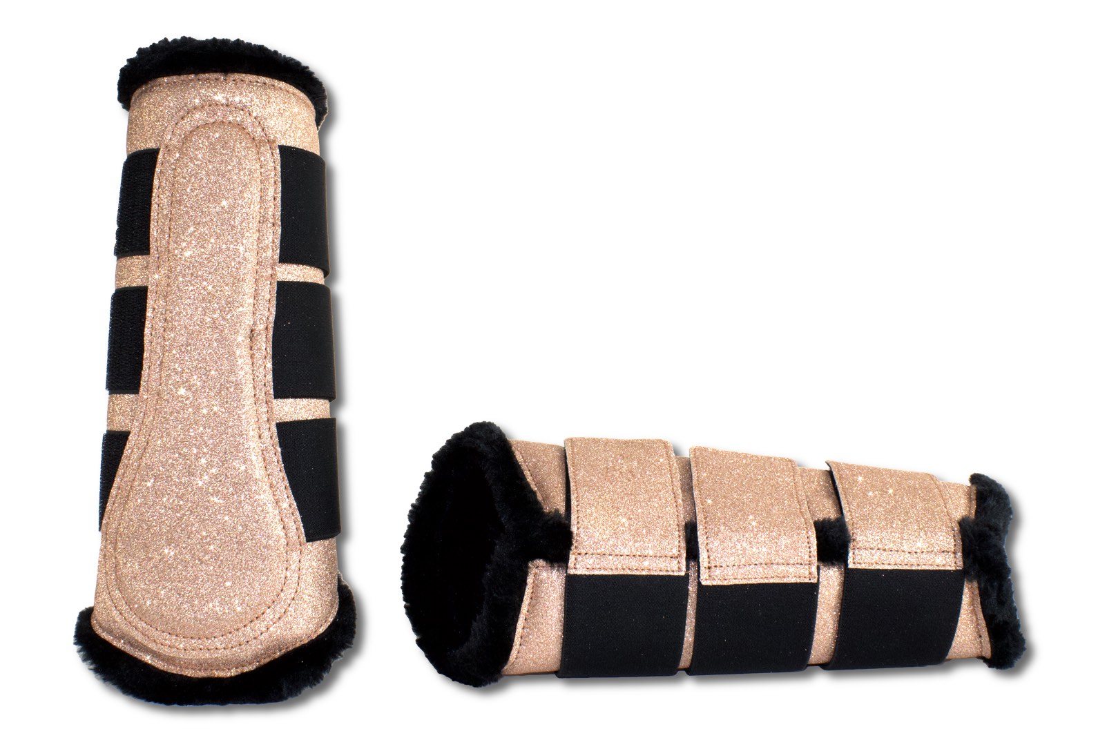 gamaschen-rose-20-af4 Glitzer Gamaschen, rosegold, Dressurgamaschen