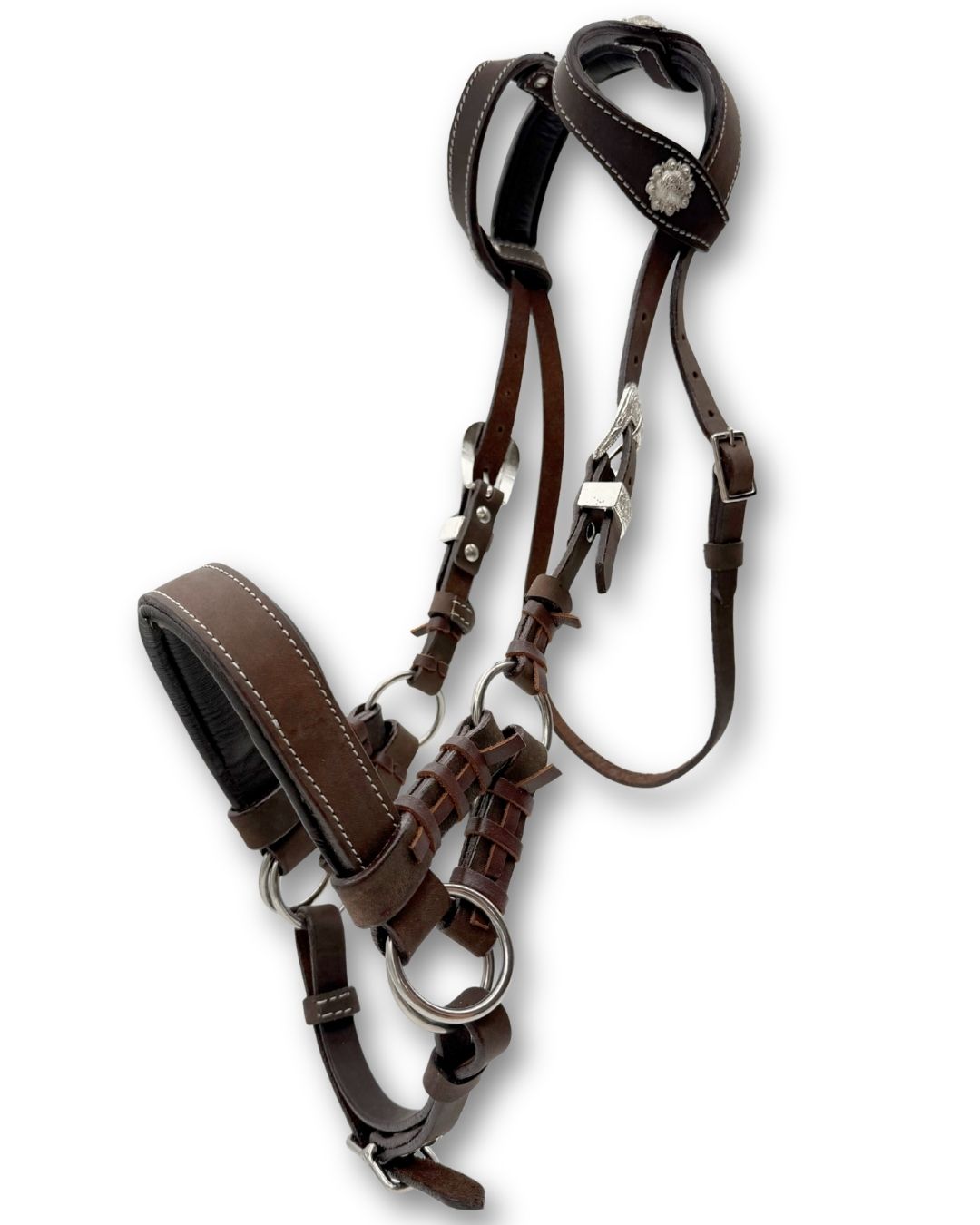 Western Sidepull dunkelbraun super soft Zweiohr Kopfstück 