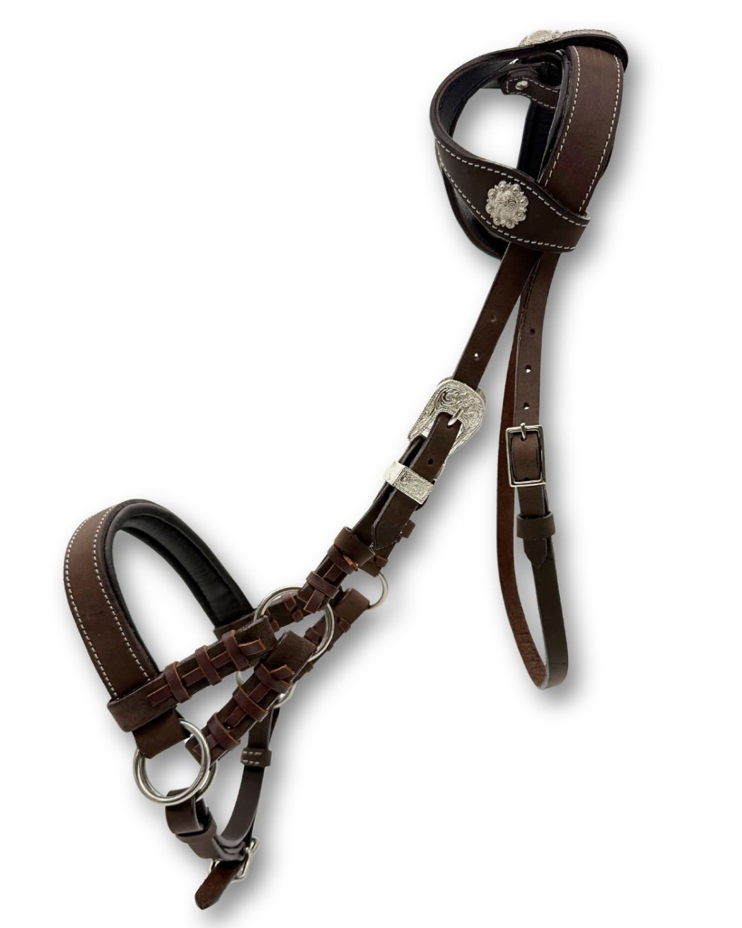 Western Sidepull dunkelbraun super soft Zweiohr Kopfstück 