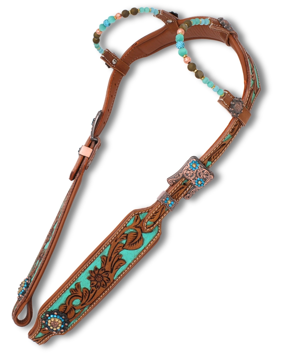 Zweiohr Super Soft anatomische Westerntrense Türkis mit Perlen-Earloop