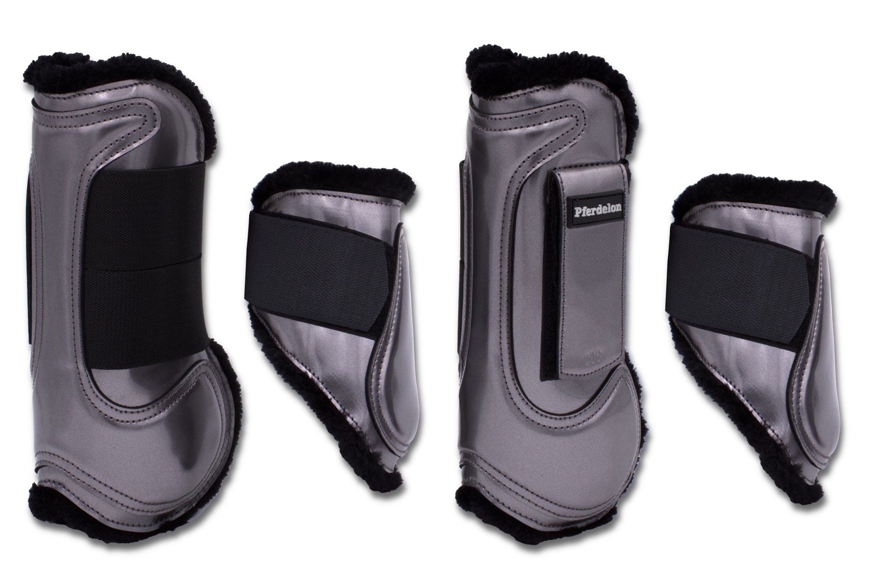 springgamaschen-grau-huv Gamaschen und Streichkappen anthrazit grau, Springgamaschen 4er Set