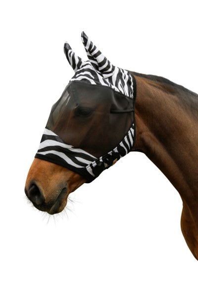 Fliegenschutzmaske Zebra mit Ohrenschutz