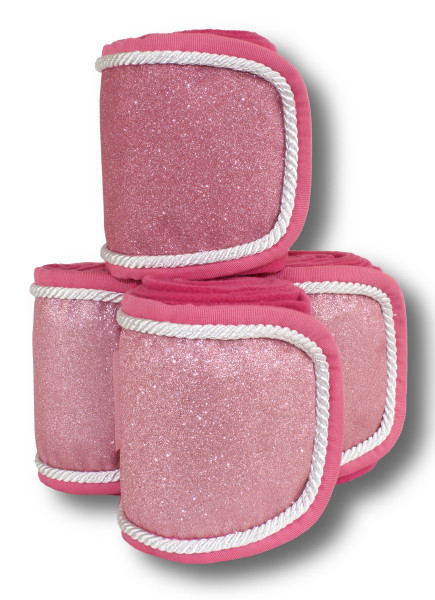 Fleecebandagen 4-er Set, pink Glitzer
